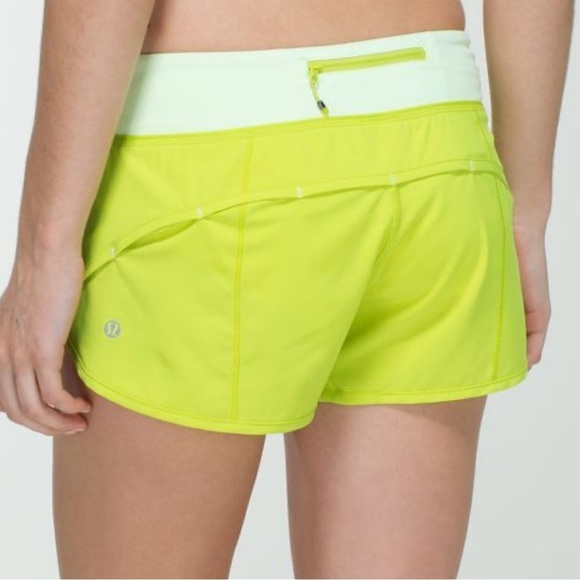 Lululemon Neon Speed Up Shorts Low Rise - Picture 1 of 9